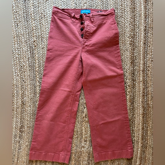 M.I.H high rise cropped wide legged pant in clay red - Picture 4 of 5
